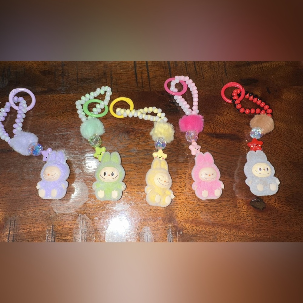 Lot of 5 Labubu key chain charms